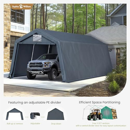 Storage Shed 13x22 ft Portable Garage Heavy Duty Carport