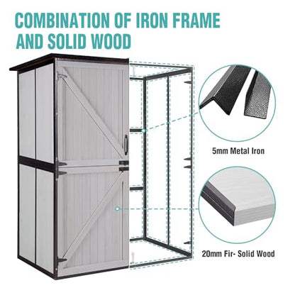 Outdoor Storage Cabinet with Adjustable Shelves