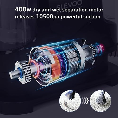 400W 18Kpa Carpet Cleaner Machine with 1 Bottle Cleaning Solutions