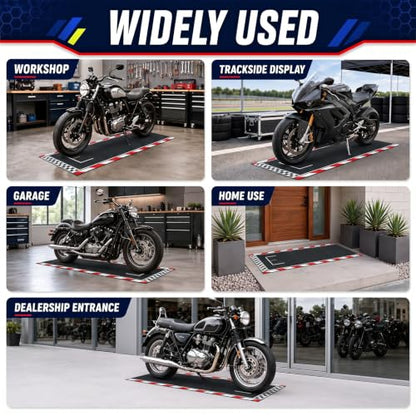Motorcycle Mat Garage Floor Rug Washable Parking Mats for Garage Floors Non Slip Oil Absorbent Pad Rubber Backing Layer Protects Floor