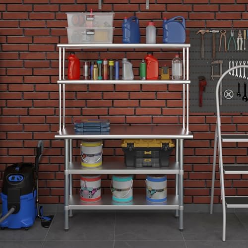 Stainless Steel Work Table with 2 Shelves