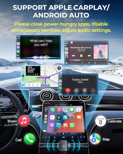 Wireless Carplay Adapter for Apple iPhone & Android Auto 2