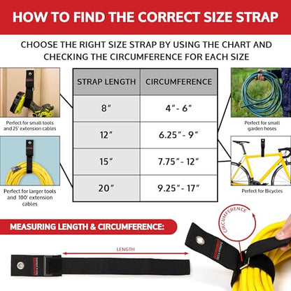 Heavy Duty Hanging Storage Cinch Straps with Metal Buckle (4 Count)