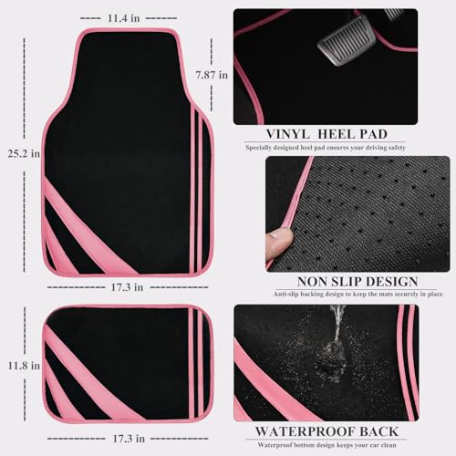 Car Seat Covers Full Set for Women Girls with Waterproof Car Floor Mats