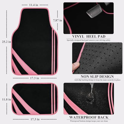 Car Seat Covers Full Set for Women Girls with Waterproof Car Floor Mats