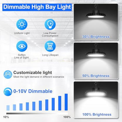 6 Pack 300W LED High Bay Light (6 Count)