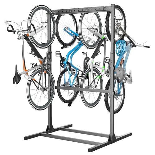 Freestanding Bike Stand Rack with Adjustable Hooks