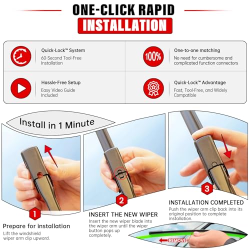 Windshield Wiper Blades Replacement for Mini Cooper Countryman 2017