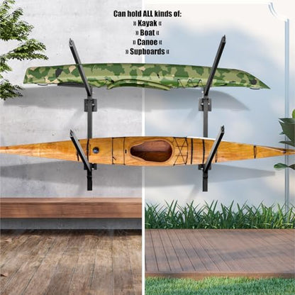 2 Levels Heavy Duty Freestanding Kayak & SUP Storage Rack Stand