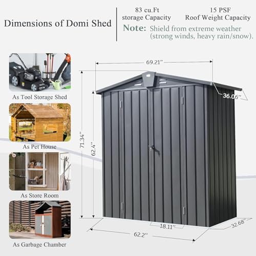 Domi Outdoor Storage Shed 5'x3
