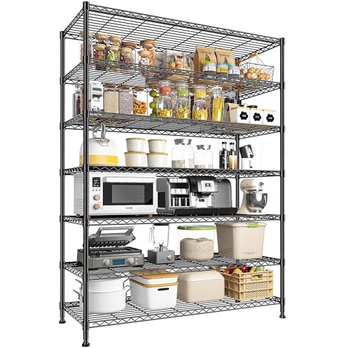 82.6" H 7 Tier Metal Shelving Unit 1400LBS Adjustable Shelves (7 Count)