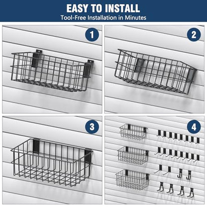 Slatwall Accessories 24 Pack and Slatwall Baskets 3 Pack (27 Count)