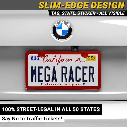 Premium Slim Gloss Red License Plate Frames