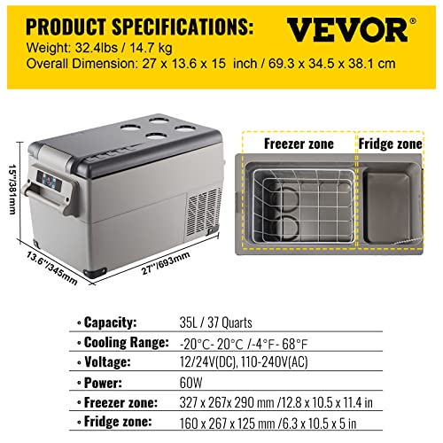 Portable Refrigerator 37 Quart