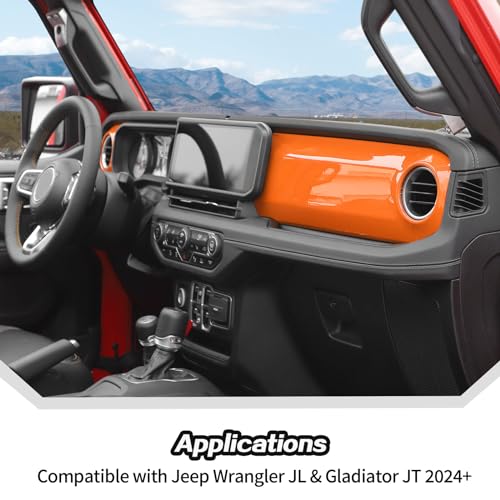 2pcs for 2024 Jeep Wrangler JL Interior Accessories Center Console Dash Panel Cover Trim
