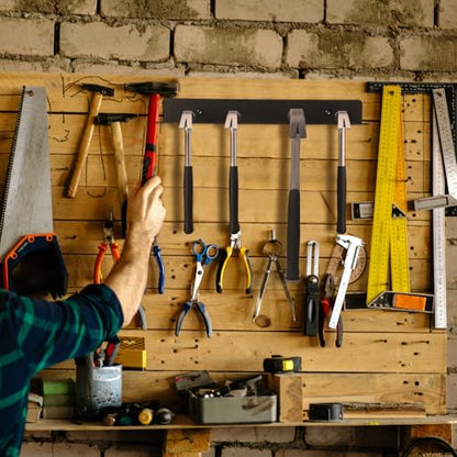 2 Pcs Metal Wall Mounted Hammer Rack Hand Tools Storage Rack Organizer Metal Hammer Holder for Garage Workshop Shed Home (2 Count)