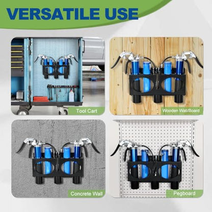 Grease Gun Holder Rack Wall Mount Tractor Compatible with 2 Grease Guns