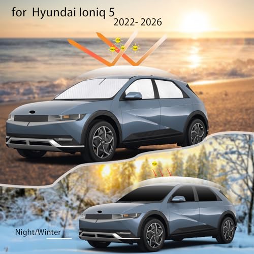 6pcs Thicken Sun Shades for Hyundai Ioniq 5 Accessories 2022 (6 Count)