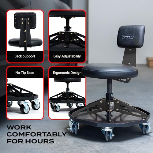 Vyper Robust Steel Sport Shop Chair for Mechanics