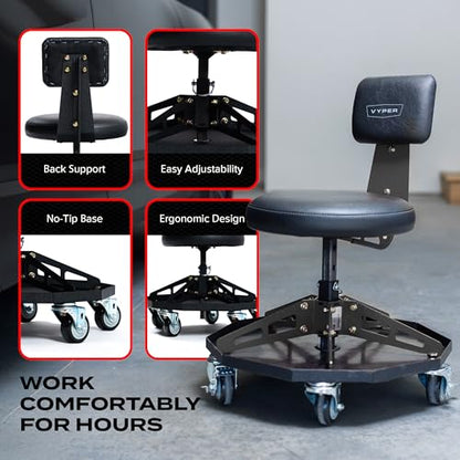 Vyper Robust Steel Sport Shop Chair for Mechanics
