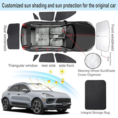 Window Shades 8PCS for Porsche Macan 2014 (8 Count)