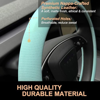 Nappa Leather Steering Wheel Cover for Tesla Model Y