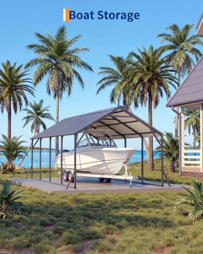 11x20 FT Metal Carport with Vertical Roof