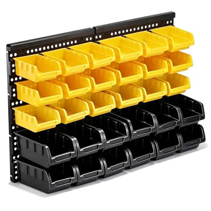 Wall Mounted Storage Bins Parts Rack 4 Colors Bin Organizer Garage Plastic Shop Tool