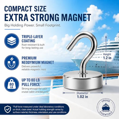 Magnetic Hooks Steel Tube Design for Cruise (10 Count)