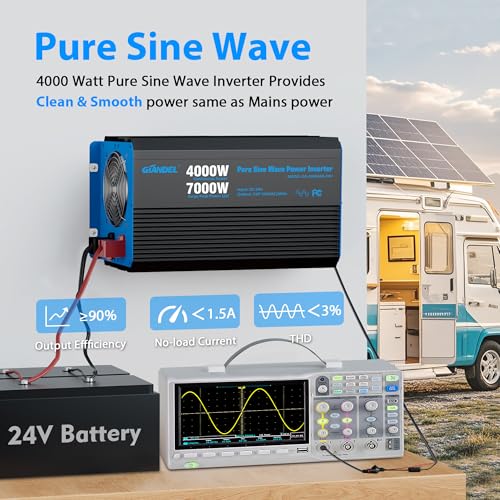 4000 Watt 24 V Pure Sine Wave Power Inverter 7000Watt Surge