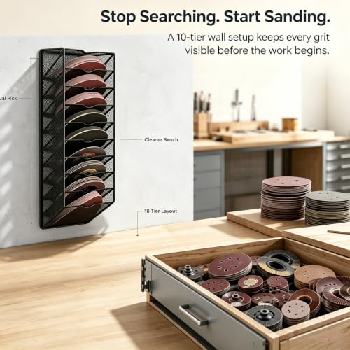 Sandpaper Organizer for 5 & 6 Inch Sanding Discs