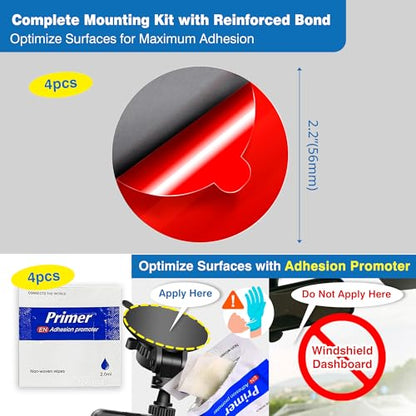Double Sided Adhesive Pads for Dash Cam Mount (4 Count)