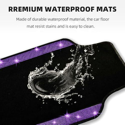 Purple Violet Bling Car Floor Mats Full Set