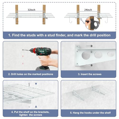 2 Pack Garage Wall Shelves