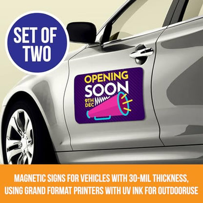 2pc 9x12 Custom Full Color Magnetic Car Signs (2 Count)