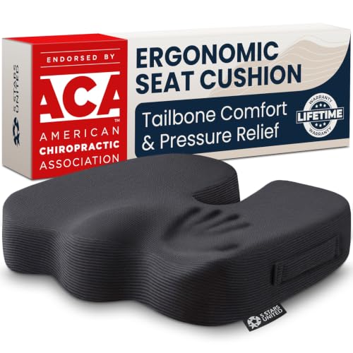 Seat Cushion Memory Foam Chair Cushion for Tailbone Pain Relief