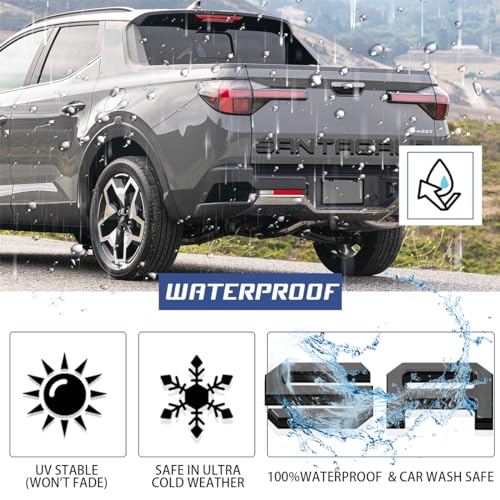 Tailgate Insert Letters Compatible for 2022 2023 2024 2025 Santa Cruz 4D Raised Tailgate Decal Letters