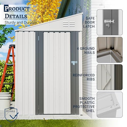 4x7 FT Outdoor Storage Shed Lean to Shed