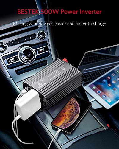 500W Power Inverter for Vehicles DC 12V to AC 110V Car Plug Adapter