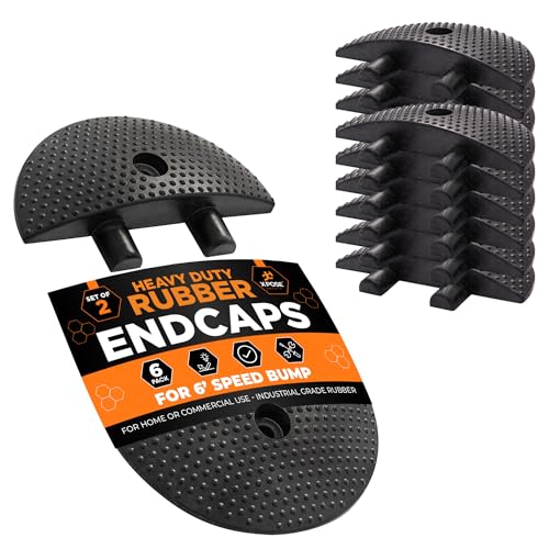 Rubber End Caps for 6 Ft Speed Bumps (6 Count)