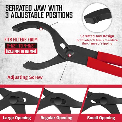 12" Adjustable Oil Filter Pliers
