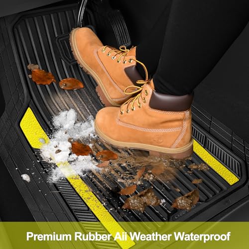 Yellow Car Mats Metallic