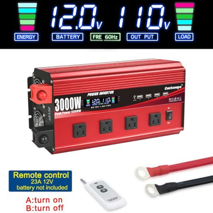 3000W Power Inverter 12V to 110V