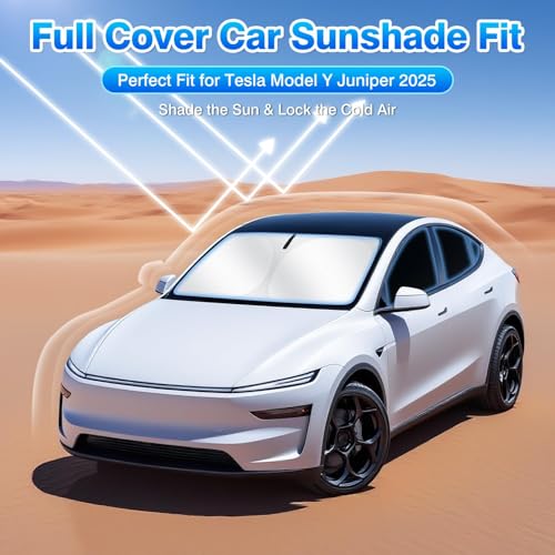 Window Shades for Tesla Model Y Juniper 2025 2026 Windshield Side Rear Window Full Set Blackout Privacy Sunshades for Model Y Accessories Foldable Black Out Window Cover 8PCS (8 Count)