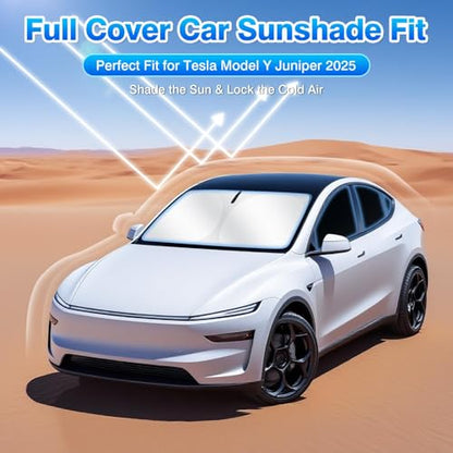 Window Shades for Tesla Model Y Juniper 2025 2026 Windshield Side Rear Window Full Set Blackout Privacy Sunshades for Model Y Accessories Foldable Black Out Window Cover 8PCS (8 Count)