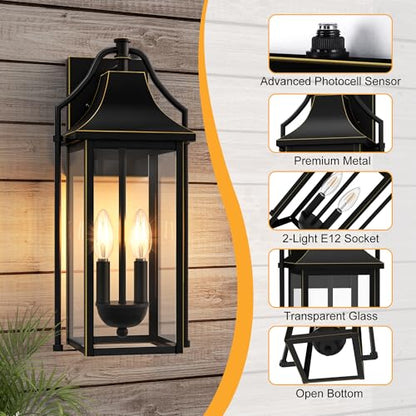 18IN Dusk to Dawn Outdoor Wall Sconce