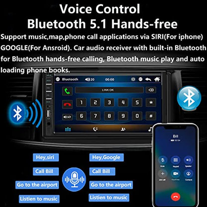 Double Din Car Stereo with Backup Camera & Dash Cam
