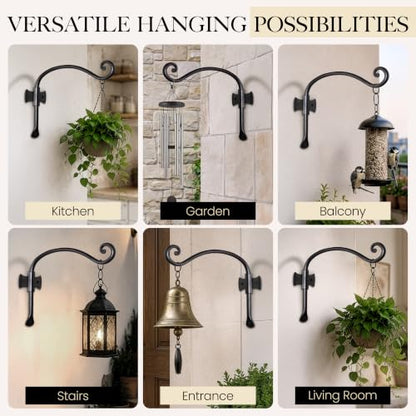 Plant Hangers Outdoor or Indoor Heavy Duty Wall Bracket Hooks (2 Count)