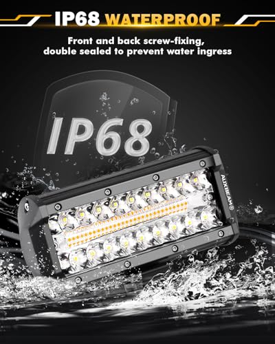 7 Inch LED Light Bar 6 Modes Amber White Series LED Pod Lights (2 Count)