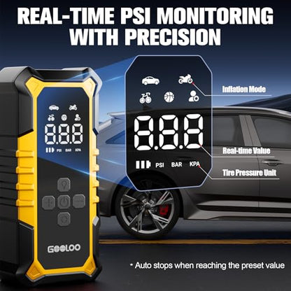A6 Gear 160 PSI & 7500mAh Tire Inflator Portable Air Compressor